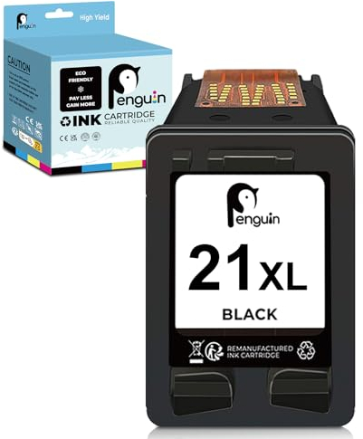 Penguin 21 XL (1 Schwarz) Ersatz-Tintenpatrone für Wiederaufbereitete Druckerpatronen für HP 21XL zur Verwendung mit Deskjet 3910 3920 PSC 1401 1402 OfficeJet 4315 5600 FAX 1250