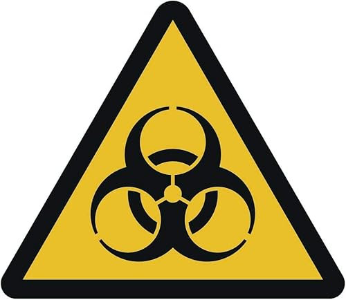 Warnung vor Biogefährdung Aufkleber Ø 20 cm gemäß ISO 7010, ASR A1.3 (wetterfest)
