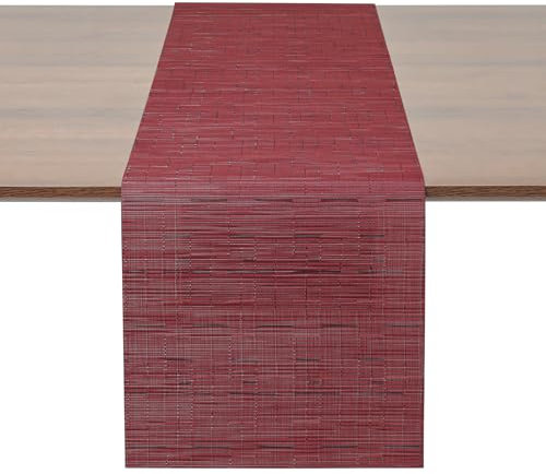 Myir JUN Camino de Mesa, Camino de Mesa Moderno PVC Termoaislante para Manualidades Lavable para Comedor Cocina para Interior y Exterior Fiesta Vacaciones Decoración de Mesa 30 x 240 cm (Rojo)