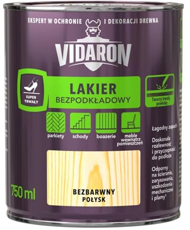 Vidaron Holzlack klar hochglänzend 0,75l, ca. 15m2, für Holzböden, Holz