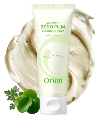 Orien Mugwort Zero Film Cleansing Foam 5.07 fl.oz, 150ml ㅣDaily Makeup Blackhead Removal No pore clogging Korean skincare double cleansing