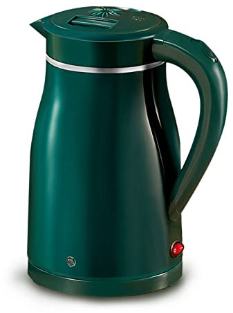 RBUDSPOLF Electric Kettle Double Wall Cool Touch Brushed Stainless Steel Jugs Kettle, Fast Boiling Heater, Tech for Coffee, Tea, Hot Water, Safety Lock, 1.8L/Green