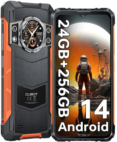 CUBOT Kingkong ACE 3 Outdoor Smartphone Android 14, 24GB RAM+256GB ROM Outdoor Handy Ohne Vertrag, 6.583 FHD+&1.32 Display Wasserdicht Baustellenhandy, 100MP+32MP, 5100mAh(33W), IP68/4G Dual SIM/NFC