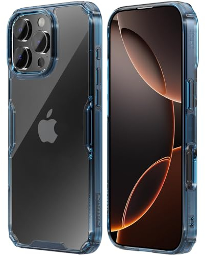 Nillkin for iPhone 16 Pro Case Clear, Military-Grade Protection, Not-Yellowing Shockproof Protective Phone Case, Anti-Scratch Clear Back Thin Slim Cover Compatible with iPhone 16 Pro, Clear Blue
