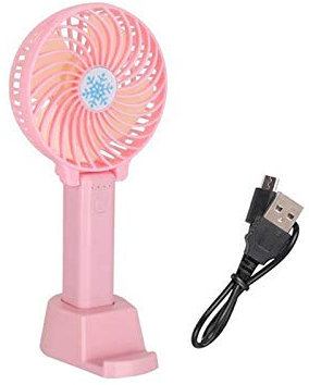 TYUIOKJU Ventilador portátil portátil de mano, recargable por USB, mini ventilador plegable para viajes, al aire libre, hogar, oficina, silencioso, plegable, ventilador de escritorio (rosa)