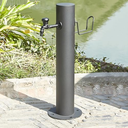 SXYKXYDL Colonne d'eau de Jardin Verticale cylindrique en Acier Inoxydable 304, Colonne d'eau de Jardin antigel, Robinet d'eau à Montage au Sol, Fontaine d'eau extérieure antigel
