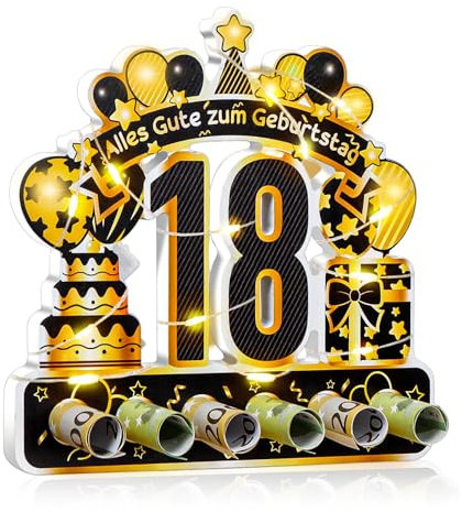 18.Geburtstag Geldgeschenk,18.geburtstag mädchen junge mit LED Lichterkette,geschenke zum 18 geburtstag mädchen,18 geburtstag deko Geldgeschenke,18 Jahre Geburtstag Geld Geschenk Tisch Party (18)