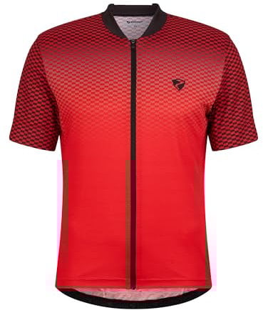 Ziener Herren NELETE Fahrradtrikot/Radtrikot - Mountainbike|Rennrad - atmungsaktiv, schnelltrocknend, elastisch, Kurzarm, red, 52