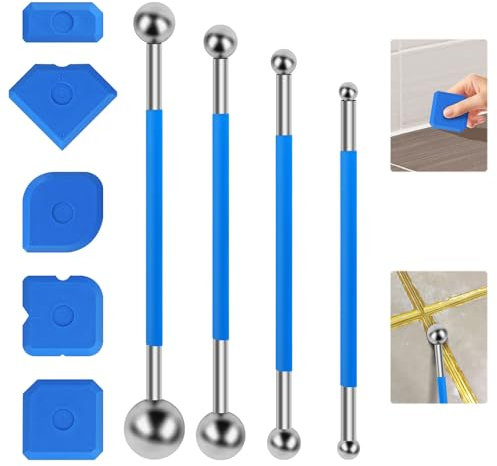 9 Pezzi Strumenti per Calafataggio,Raschietto Spatola per Sigillante,Spatola per Giunti,Strumenti di Calafataggio in Silicone,Rimozione di Sigillante