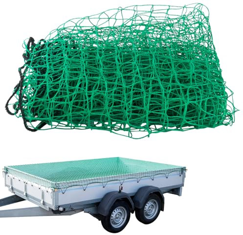 QINGYIWL Anhängernetz 2x3m, Ladungssicherungsnetz, Sicherungsnetz für Anhänger, Anhänger Netz für Ladungssicherung (Grün)
