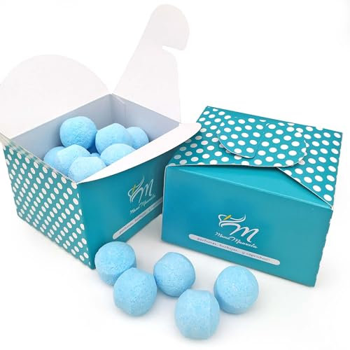 Caja regalo 25 mini bombas efervescentes para manicura y pedicura - Aroma Talco – Alivia los pies cansados - Ablandan durezas, uñas y cutículas