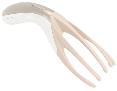 SEWOART Elektrischer Kopfmassagekamm Kleiner mit Runden Spitzen aus Abs Pom Vibrationsaktiv Ergonomischer Griff Goldfarbig für Entspannende Kopfhautmassage zu Hause