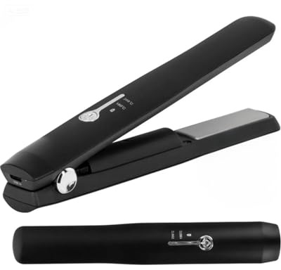 Lisseur sans fil - Mini lisseur - Lisseur portable - Rechargeable - Chauffe rapide - Noir