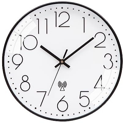 VIVILINEN Wanduhr Funk Geräuschlos Wanduhr Ohne Tickgeräusche Modern 25cm | Funkwanduhr Lautlos Funkuhr Wand ohne Ticken Uhr Wand Funk für Wohnzimmer Schlafzimmer Büro Küche