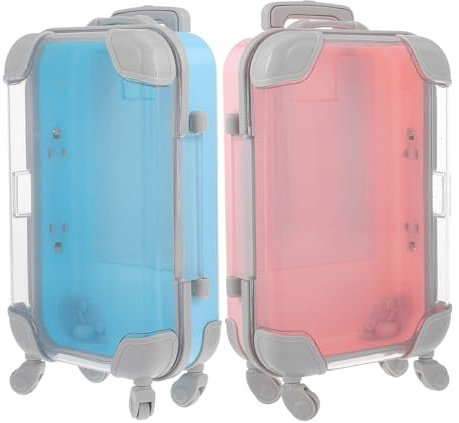 Alipis Kleiner Kosmetikkoffer Kunststoff Wimpernaufbewahrungsetuis Tragbarer Kinder Koffer Reise Wimpernbox Aufbewahrungsbox Satz (blau Rosa