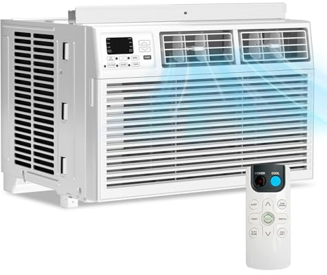 Electactic 8000 BTU - Aire acondicionado para ventana, CA de hasta 350 metros cuadrados, temporizador de 24 horas, control remoto, instalación fácil, aire acondicionado