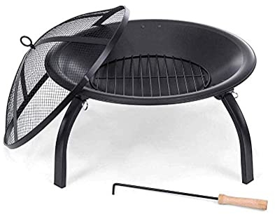 BKSXSOP Gas-Feuerstelle für den Außenbereich, tragbarer Heizstrahler mit 56 cm Durchmesser, Feuerschale für Garten, Camping, Lagerfeuer, Grill im Innenhof