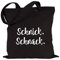 JUNIWORDS Jutebeutel, Wähle ein Motiv & Farbe, Schnick. Schnack. (Beutel: Schwarz, Text: Weiß)