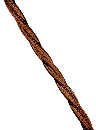 eDM 11911 Cable Paralelo Textil Trenzado, Marrón, 3 x 2.5 mm