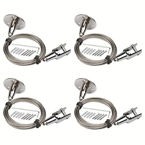 OTTFF 4 Pack 6.5 ft Ceiling Sign Hanger, Adjustable Suspension Hanging Wire Cable for Picture, Billboards