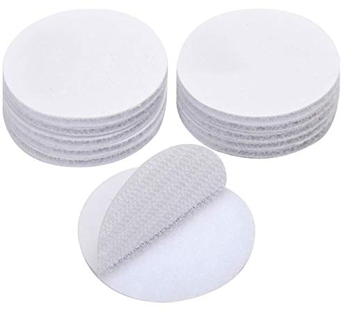 BRAVESHINE 12 Paar Klettband Selbstklebend Rund, Klettband Selbstklebend Extra Stark 38mm Klettpunkte Selbstklebend, Klettpads Selbstklebend Weiß Rund Selbstklebend Klettverschluss