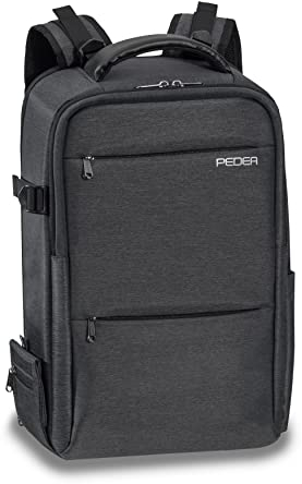 PEDEA DSLR-Kamerarucksack *Noble* Fotorucksack für Spiegelreflexkameras mit wasserdichtem Regenschutz und Variabler Inneneinteilung, grau