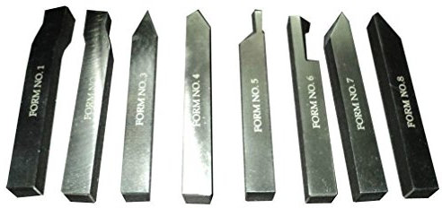 Set di 8 utensili per tornio HSS da 6 mm con gambo da 1/4, per taglio di tornitura in metallo, confezione con sacchetto
