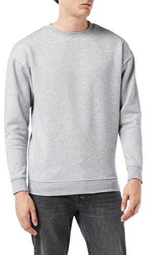 Build Your Brand Herren Sweat Crewneck Sweatshirt,, per pack Grau (Grey 00111), Large (Herstellergröße: Large)