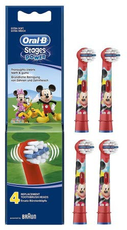 Oral-B Stages Power Ersatz-Zahnbürstenköpfe Mickey Mouse, 4 Stück pro Packung