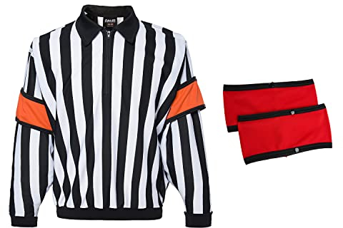 EALER HR200 Ice Hockey Long Sleeve Striped Referee/Umpire Jersey Shirt for Men