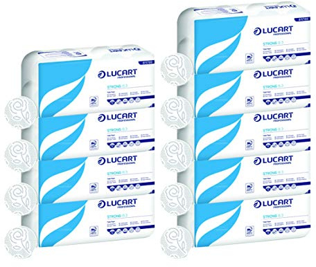 Toilettenpapier 3-lagig, 72 Rollen WC Papier, hochweiß, 250 Blatt/Rolle, Lucart Professional Strong 8,3