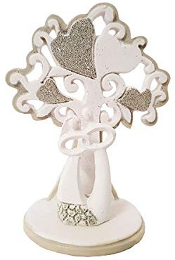 sudimp 4 x Albero della Vita con coppietta 8 cm M29439 Idea bomboniera per Matrimonio con sposi abbracciati in Modelli assortitii Glitterato Glitter