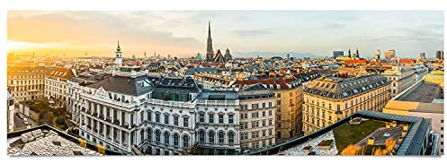 Wandbild Skyline Wien - 150cm x 50cm Poster glanz