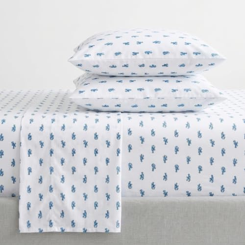 Nautica Bettwäsche-Set in voller Größe, Baumwoll-Perkal-Bettwäsche, frisch und cool, Küstendekoration (Cloyster Blue, Full)