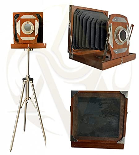 Antique Vibes Old Look Appareil photo avec trépied pour la maison, le bureau, le salon