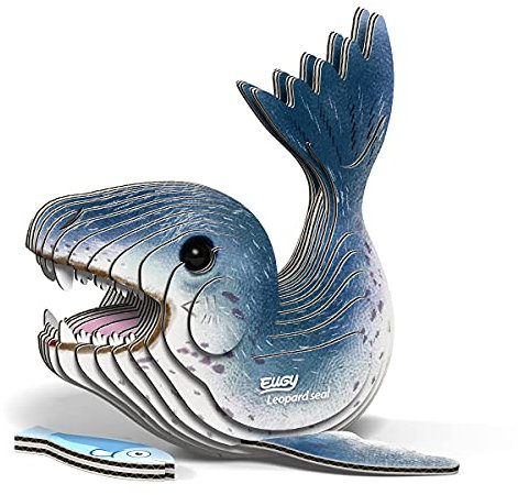 EUGY 3D – Meeresleopard 22 Teile, 18.5 cm x 2.4 cm, Karton, Anfänger, Umweltbewusstsein, Wildlife Learning, 6 Jahre und älter