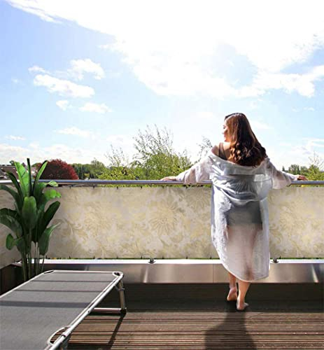 MyMaxxi Balkonbanner Sichtschutz - Vintage Ornamente verwaschen - Abdeckung für Terrasse Balkon - Windschutz Sonnenschutz Blickdicht - Balkonverkleidung wetterfest Sichtschutz Balkon - Verkleidung -