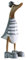 ART-CRAFT Holz Ente Lauf Ente Gartendeko Figur aus Bambus Wurzel und Teak Holz Geringelt grau handbemalt 25cm hoch