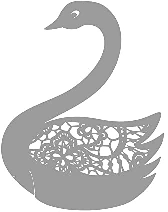 GIVBRO 50PC Table Name Place Card Swan Shaped Name Card Greeting Card for Wine Glass Cup Bouquet Decoration Grey