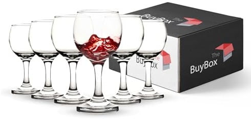 GOSOYO Lot de 6 verres à vin (225 ml/7,5 oz) Verres à Cocktail, Verres à Vin Rouge et Blanc, Verres à Shot, Verres à Porto, Verres Coupés pour Boissons Froides avec Pied