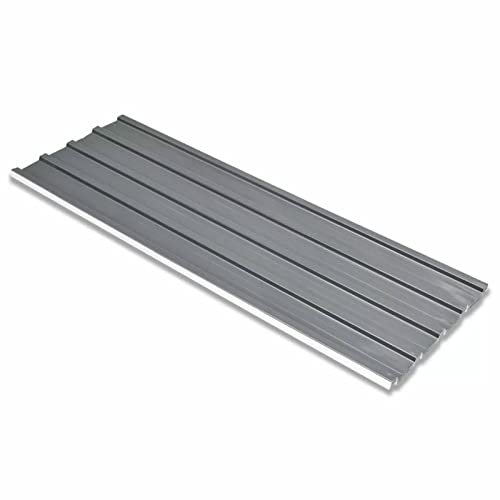 Mogou Dachpaneele 12 STK Trapezblech Dachplatten, Wellblechplatten Für Dach, Dachblech, Dachschindeln Für Gartenhaus, Verzinkter Stahl Grau