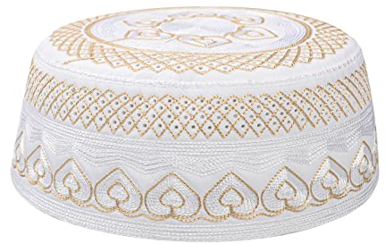 YJZQ Männlicher Muslimischer Gebetshut Herren Islam Hut Stickerei Muslim Hut Gebetshut Türkisch Arabien Traditionell Kopf Cap für Männer