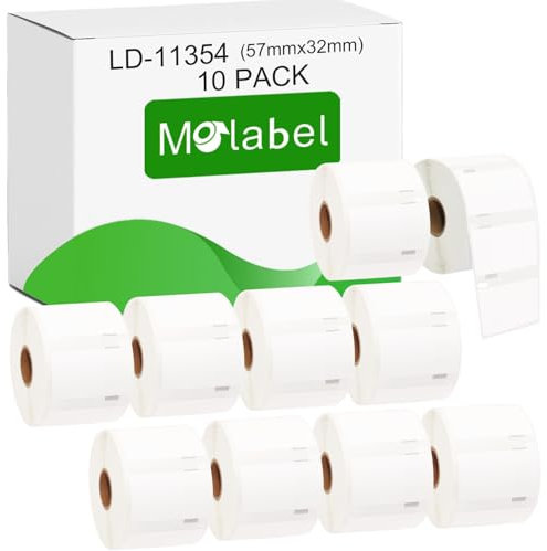 Molabel 11354 10er-Pack (57 x 32 mm), kompatibel mit DYMO S0722540 sowie Dymo LabelWriter 300, 310, 315, 320, 330-Serie, 400-Serie und 450-Serie