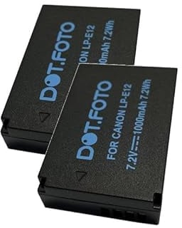 2 x Dot.Foto LP-E12 Premium High Capacity 7.2v / 1000mAh Rechargeable Battery for Canon EOS-M, M2, M10, M50, M50 Mark II, M100, M200, 100D / PowerShot SX70 HS