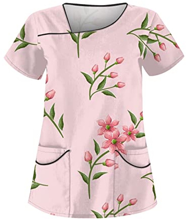 Kasack Damen Berufskleidung Karsaks Pflege Damen Kassaks Frauen Kasacks Damen Pflege Kasack Pflege Arbeitsmantel Damen Kasaks Altenpflege Damen Kasack Berufsbekleidung(3-Pink,M)