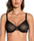 Deyllo Damen Bügel BH mit Spitze Unwattierter Triangel BH Soft Brustformende, Schwarz, 75B