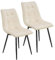 Juskys Esszimmerstühle Blanca 2er Set - Samt Stühle gepolstert - Stuhl für Esszimmer, Küche & Wohnzimmer - modern, belastbar bis 120 kg Beige