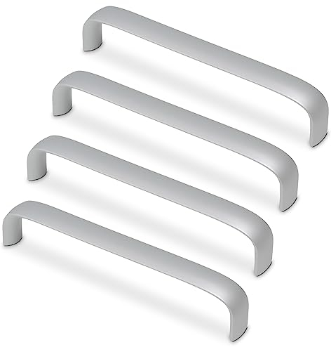 Mavö 4 Stück Schubladengriffe Möbelgriffe 16cm Lochabstand Schrankgriffe Griffe Schublade silber Wuko (Chrom matt, 160mm)