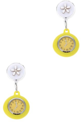 HOMSFOU 2 Stück Geburtstag Tasche Mode Klinik Brust Ärzte Rücken Brosche Secondhand Clip-On Zifferblatt Riemen Mädchen Niedlich Pin- Metall Geschenke Geschenk Clip Muster Uhr-Design