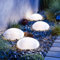 JOHOO Set of 4 Solar Lights Outdoor Waterproof Solar Pebble Rock Garden Lights Decorative with Cool White LED